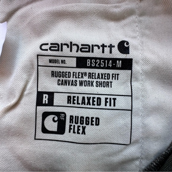 Mens Carhartt Relaxed Fit Rugged Flex Canvas Work Shorts Size 40 Khaki Green - Picture 7 of 10